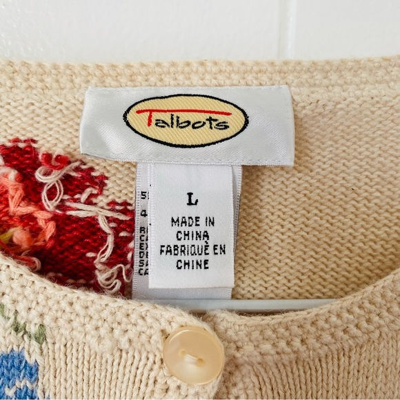 Talbots Vintage Cardigan Embroidered Size L​ - Picture 8 of 8